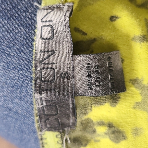 Bandeau Bra Top Size Small Yellow Gray Tie Dye Cotton Blend Athleisure Casual - Picture 4 of 4